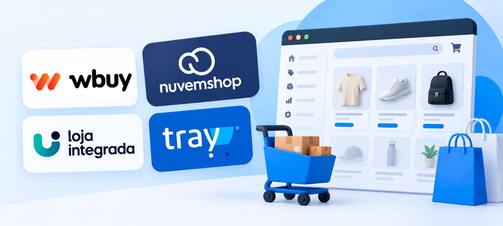 Exemplo de loja virtual criada em WBuy, Loja Integrada, Nuvemshop ou Tray